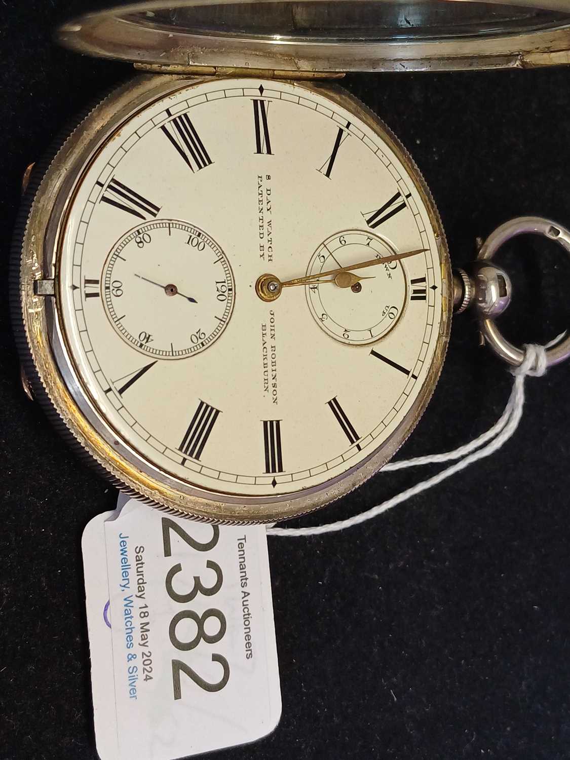 Robinson: A Silver Eight Day Power Reserve Open Faced Lever Pocket Watch, signed John Robinson, 15 - Image 8 of 8