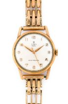 Tudor: A 9 Carat Gold Centre Seconds Wristwatch, signed Tudor, Royal, Shock-Resisting, 1960,
