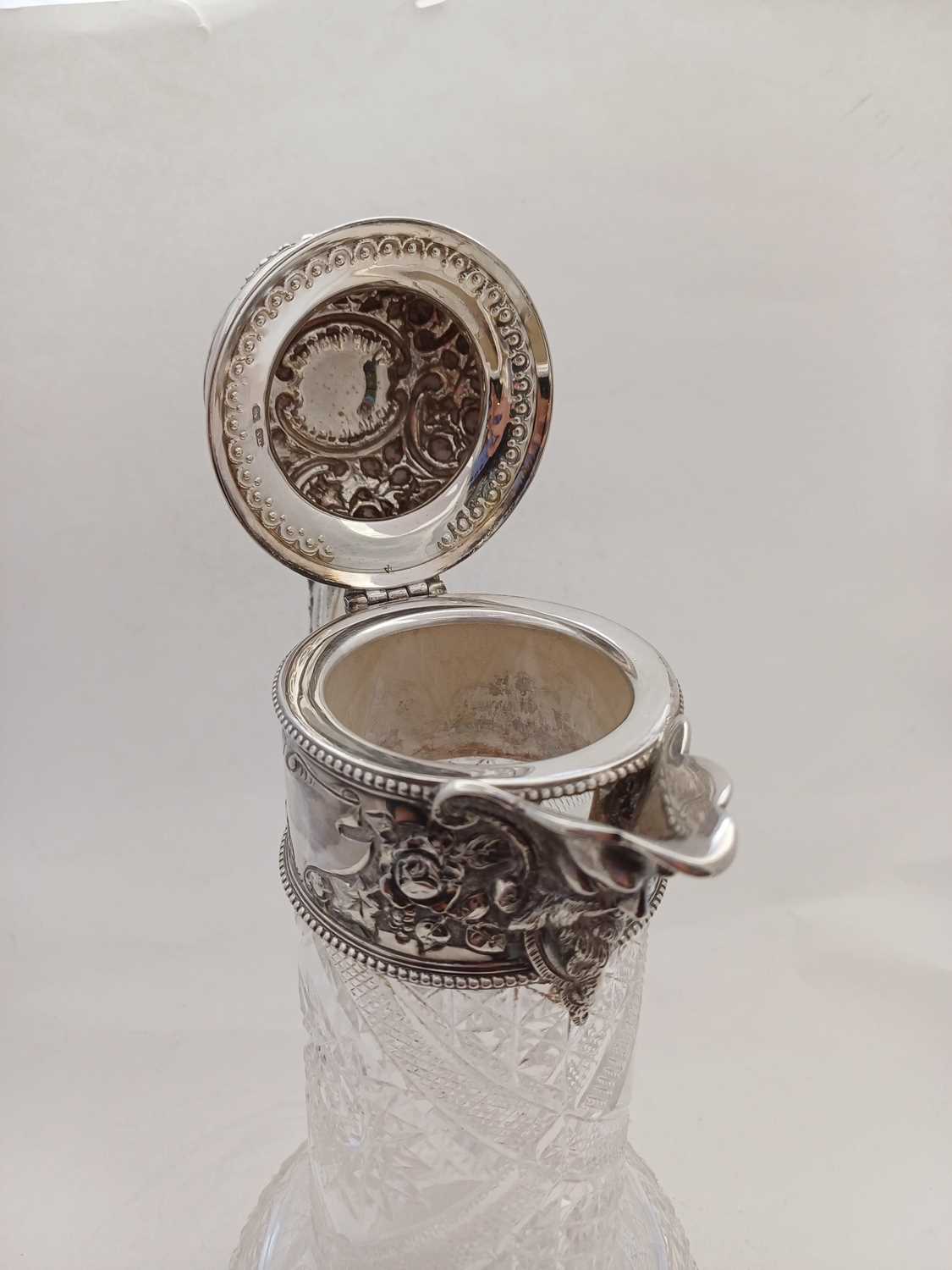 An Edward VII Silver-Mounted Cut-Glass Claret-Jug, The Silver Mounts by Atkin Brothers, Sheffield, - Image 5 of 8