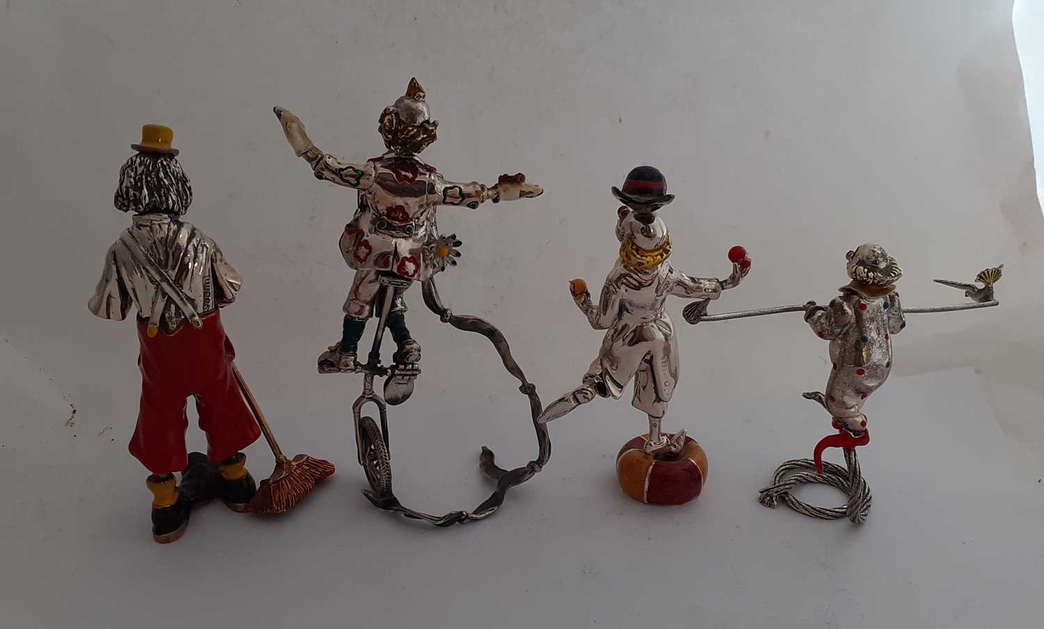 A Collection of Ten Italian Silver and Enamel Clown Figures, Eight by Sorini and Two Attributed to - Image 5 of 16