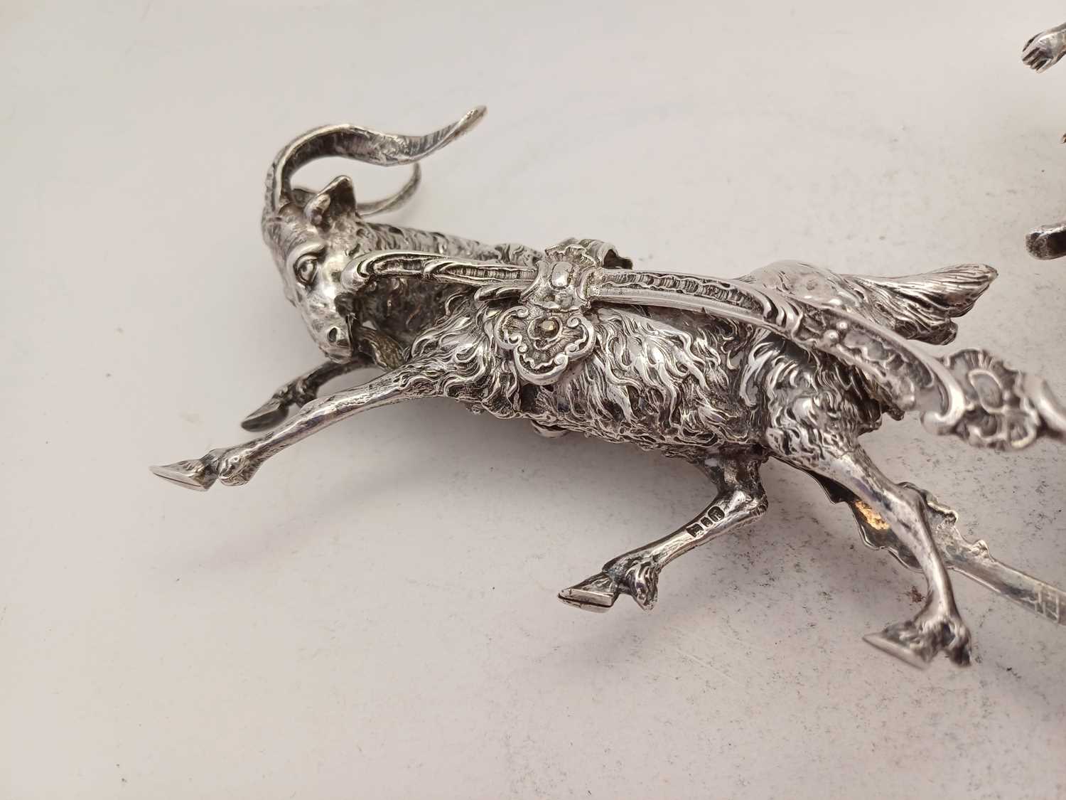 A German Silver Model of a Goat and Putto, by Neresheimer, Hanau, With English Import Marks for Ber - Image 7 of 9