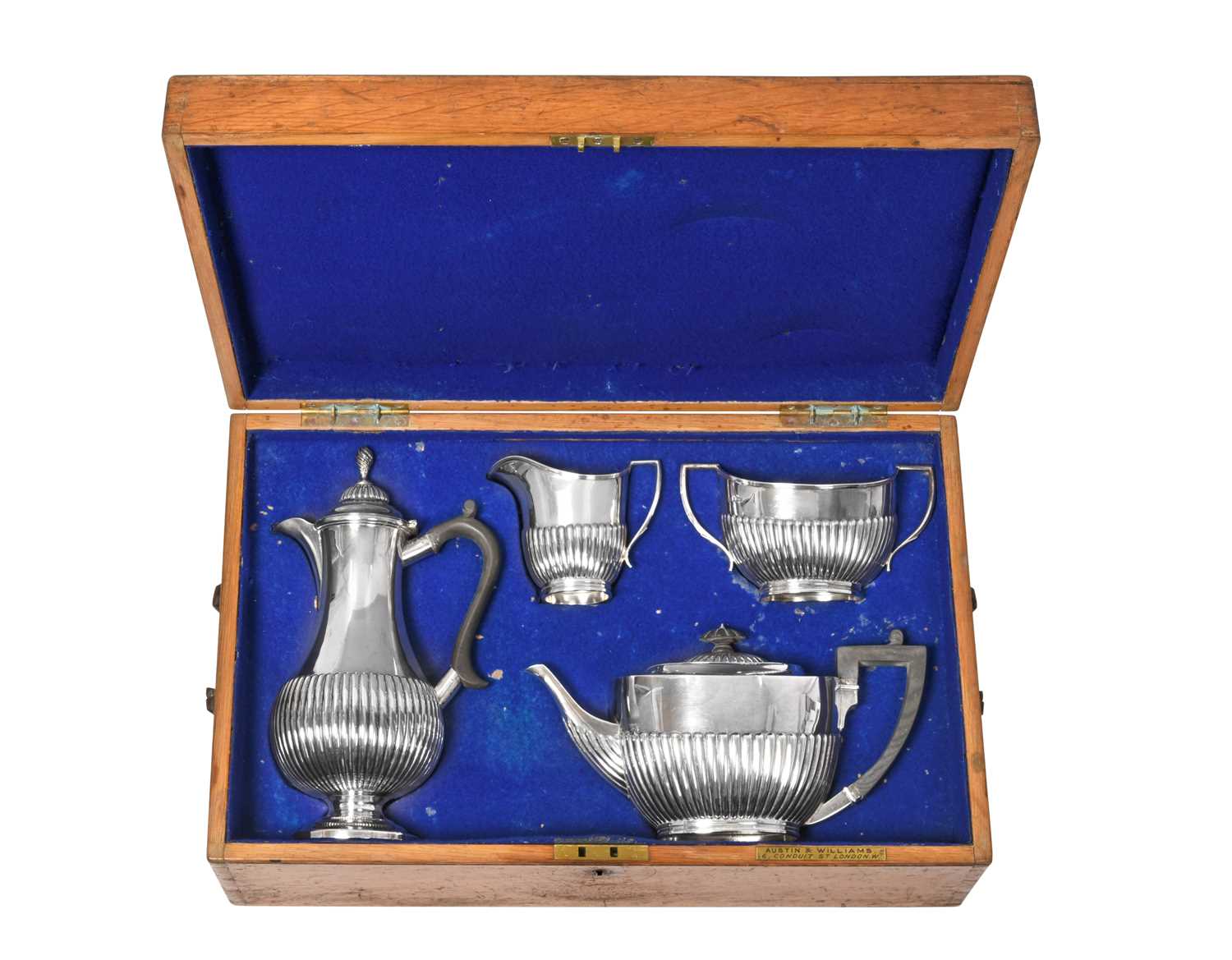 A Four-Piece Edward VII Silver Tea-Service, by Richard Martin and Ebenezer Hall, Sheffield, 1903