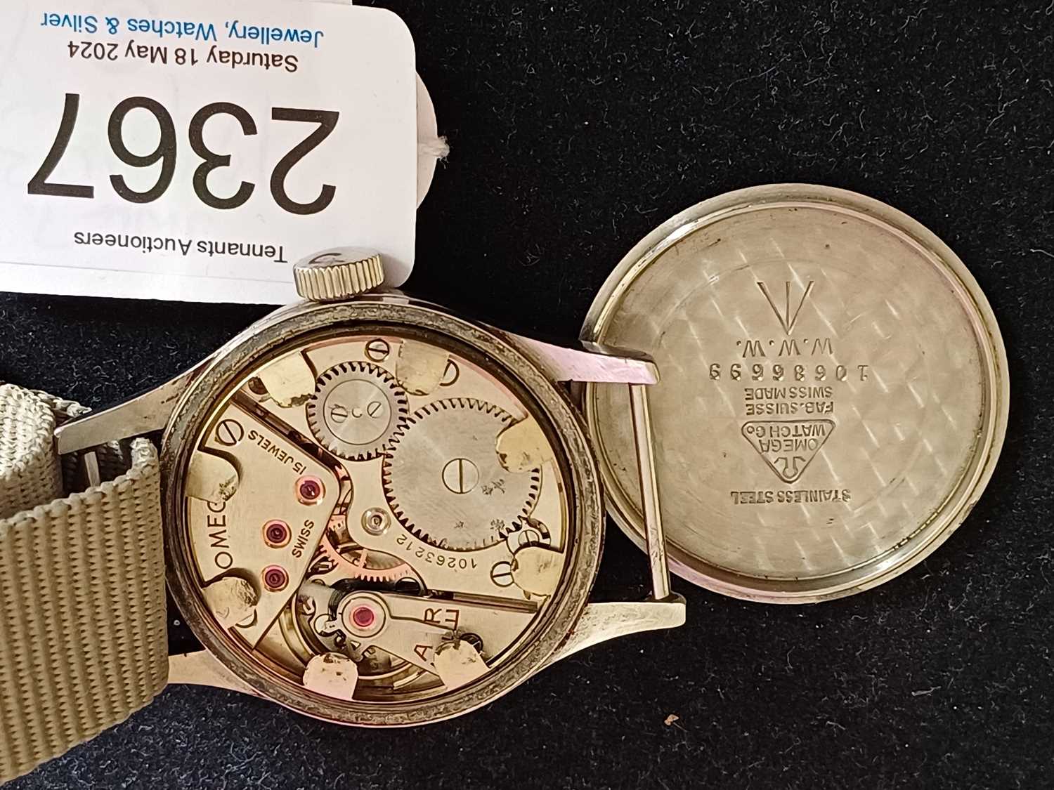 Omega: A World War II Military Wristwatch, signed Omega, Known by Collectors as one of "The Dirty - Image 6 of 9