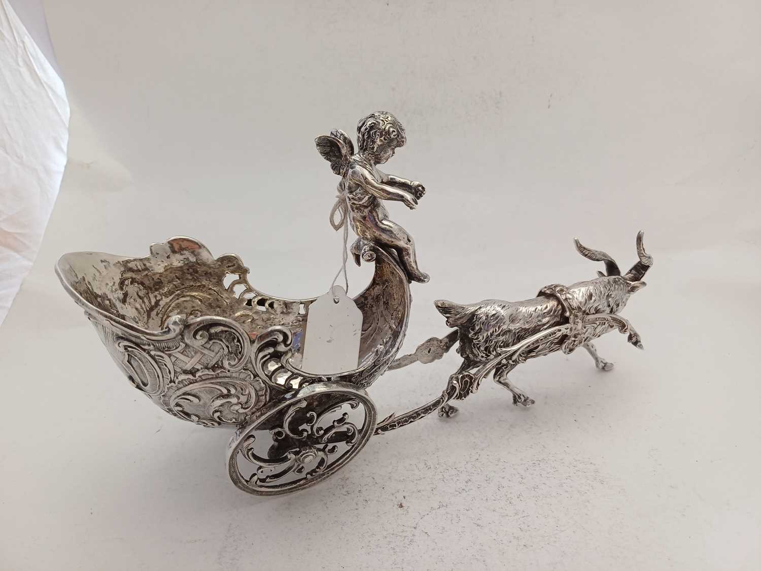 A German Silver Model of a Goat and Putto, by Neresheimer, Hanau, With English Import Marks for Ber - Image 2 of 9