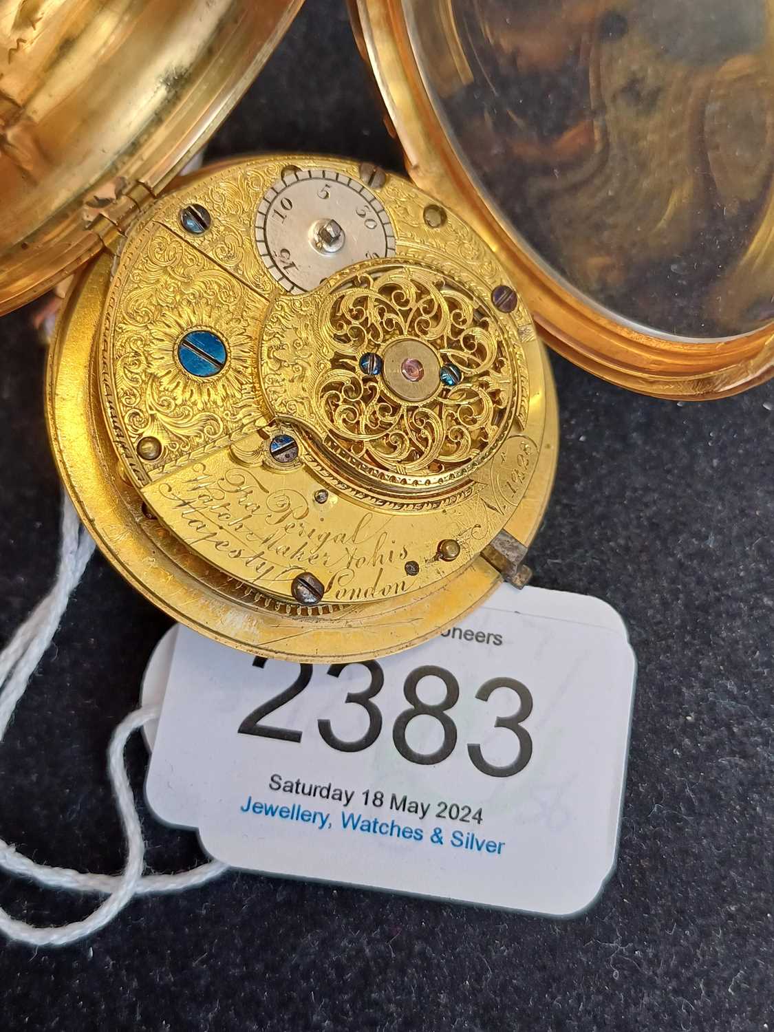 Perigal: An 18 Carat Gold Consular Cased Cylinder Pocket Watch, signed Fras Perigal, Watchmaker to - Image 2 of 2