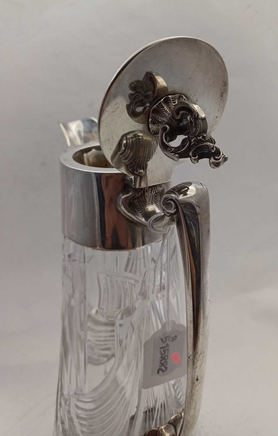 A George V Silver-Mounted Cut-Glass Claret-Jug, The Silver Mounts by Joseph Rodgers and Sons, Sheff - Image 6 of 8