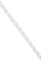 A Black and Yellow Diamond Bead Necklace four chain linked black faceted diamond beads alternate