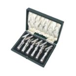 A Cased Set of Six George V Silver Individual Asparagus-Tongs, by James Dixon and Sons, Sheffield,