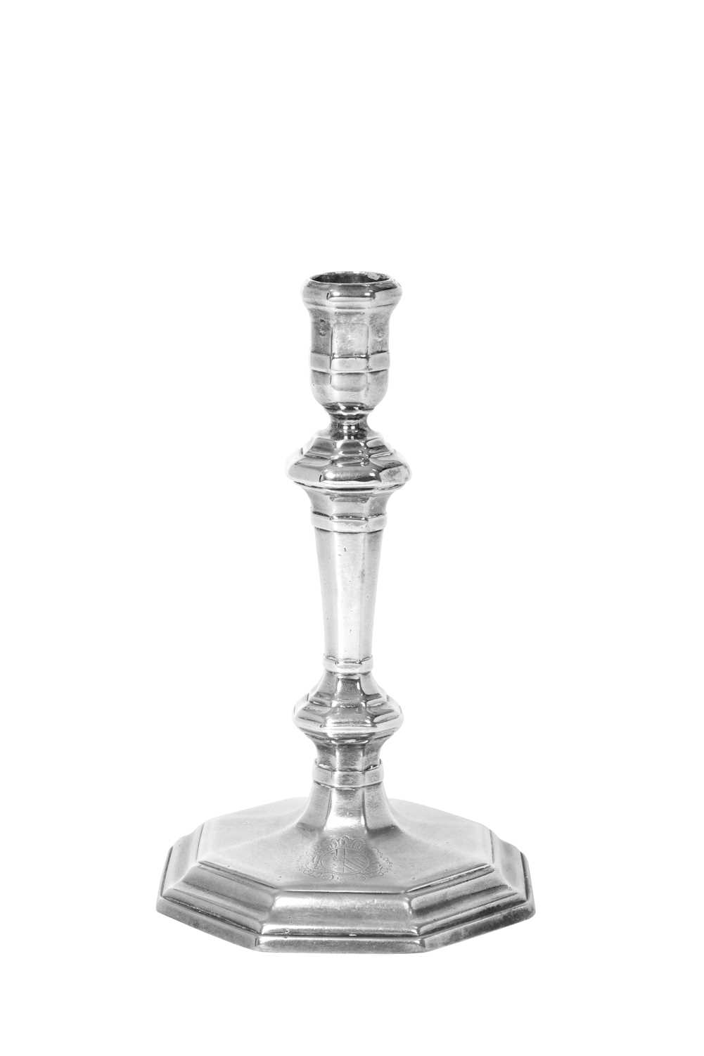 A Pair of Queen Anne Silver Candlesticks, by Simon Pantin, London, 1710 - Image 2 of 10