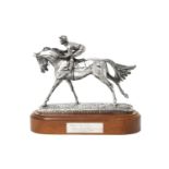 An Elizabeth II Silver Horse and Jockey Model, by Camelot Silverware, Sheffield, 2009, Modelled by