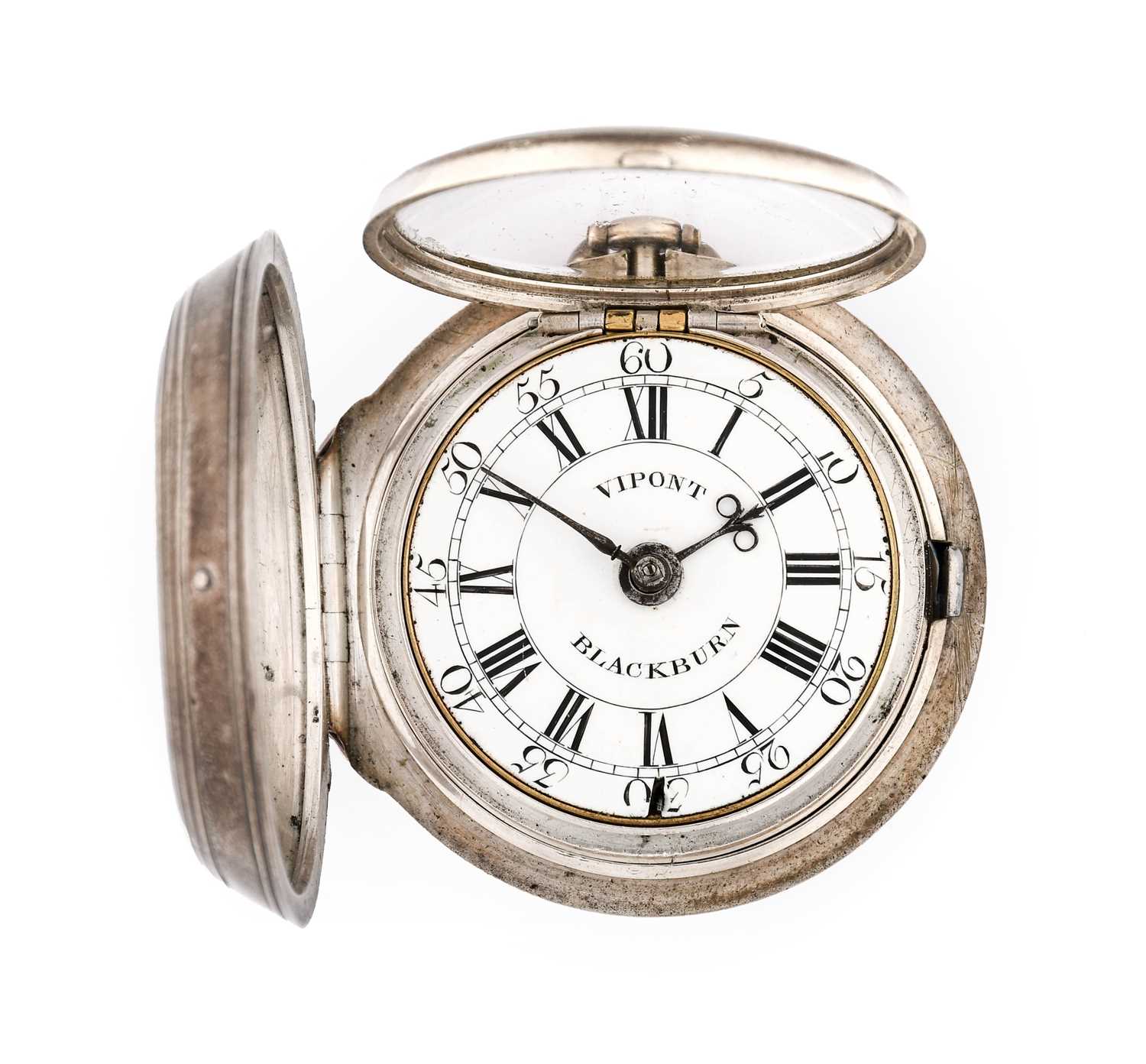 Vipont: A Silver Pair Cased Verge Pocket Watch, signed Vipont, Blackburn, 1763, single chain fusee - Image 2 of 3