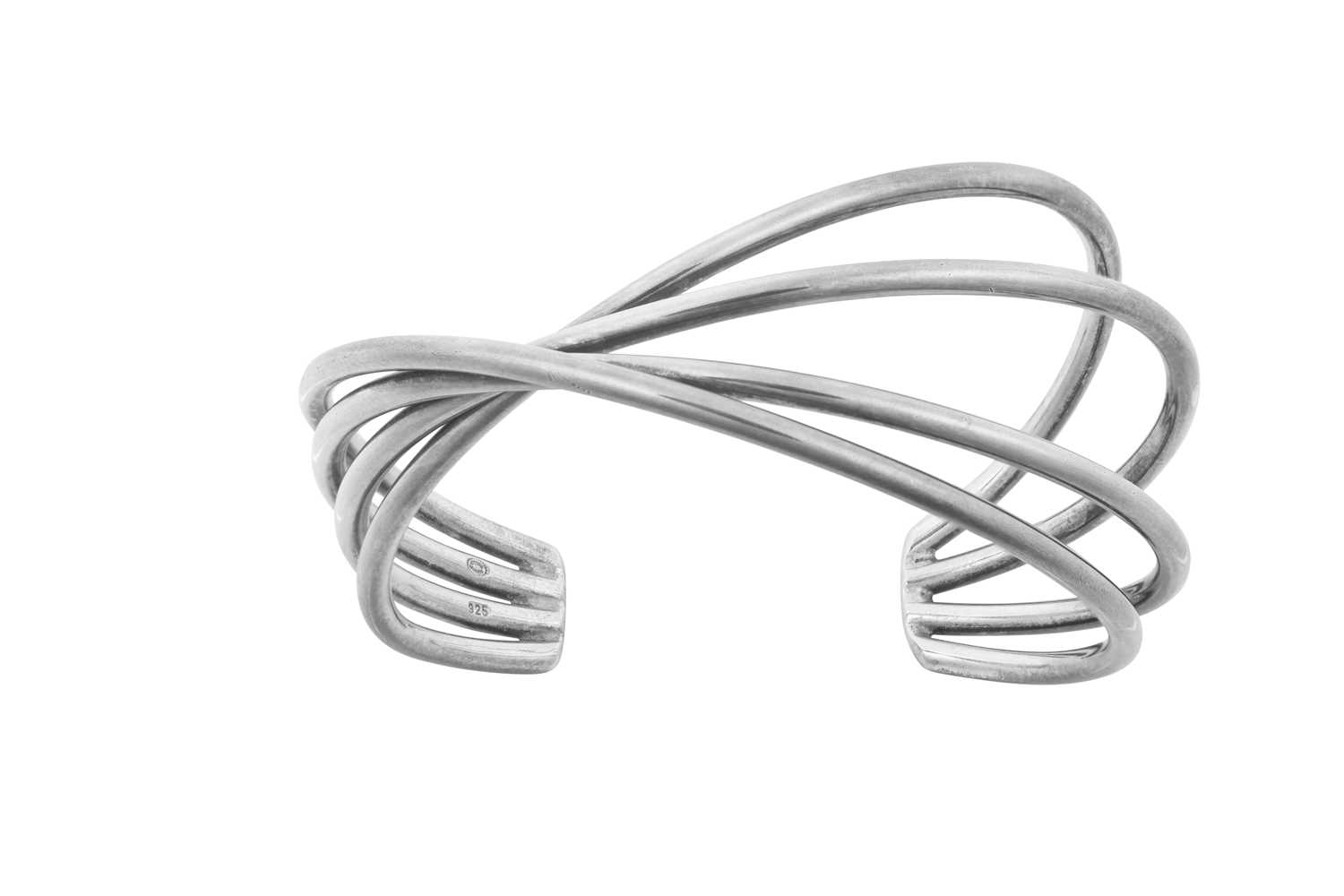 An 'Alliance' Bangle, by Georg Jensen formed of four white plain polished crossover bands measures