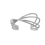 An 'Alliance' Bangle, by Georg Jensen formed of four white plain polished crossover bands measures