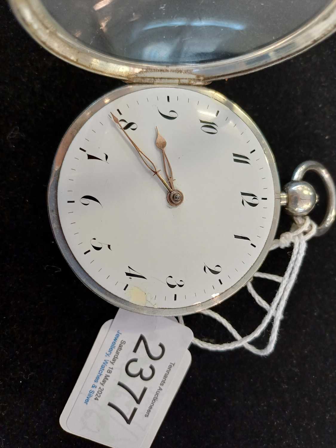 A Continental Striking and Repeating Pocket Watch, circa 1820, unsigned, verge movement, pierced - Image 4 of 6