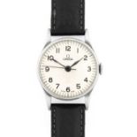 Omega: A Second World War Period Military Style Centre Seconds Wristwatch, signed Omega, ref: 9263-