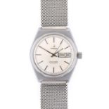 Omega: A Stainless Steel Automatic Day/Date Centre Seconds Wristwatch, signed Omega, model: