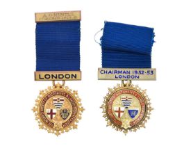 A George V Gold and Enamel Badge, by Vine and Thompson, Birmingham, 1931, 9ct.