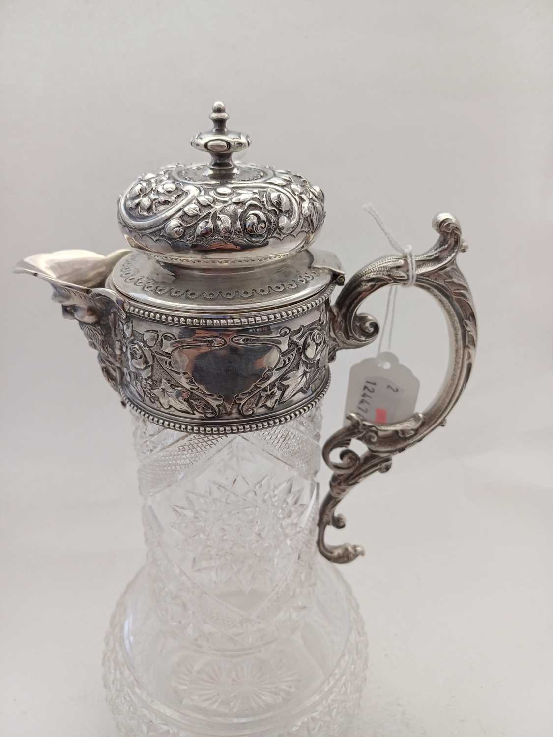 An Edward VII Silver-Mounted Cut-Glass Claret-Jug, The Silver Mounts by Atkin Brothers, Sheffield, - Image 3 of 8