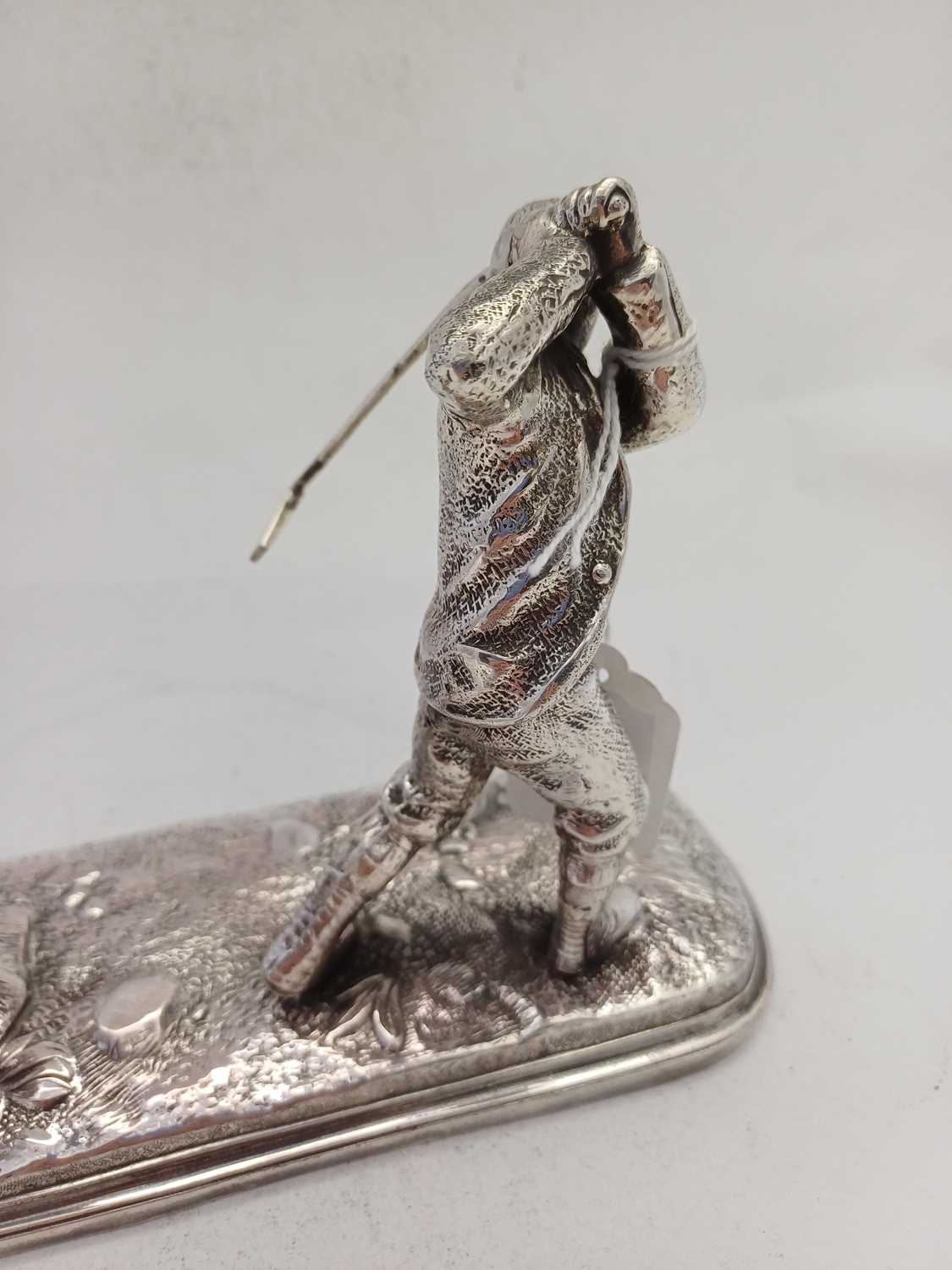 An Edward VII Silver Plate Novelty Inkwell, Apparently Unmarked, Dated 1903 - Image 3 of 6