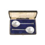 A Cased Pair of George V Silver Seal-Top Spoons, by E. J. Haseler and C. Bill, Chester, 1922