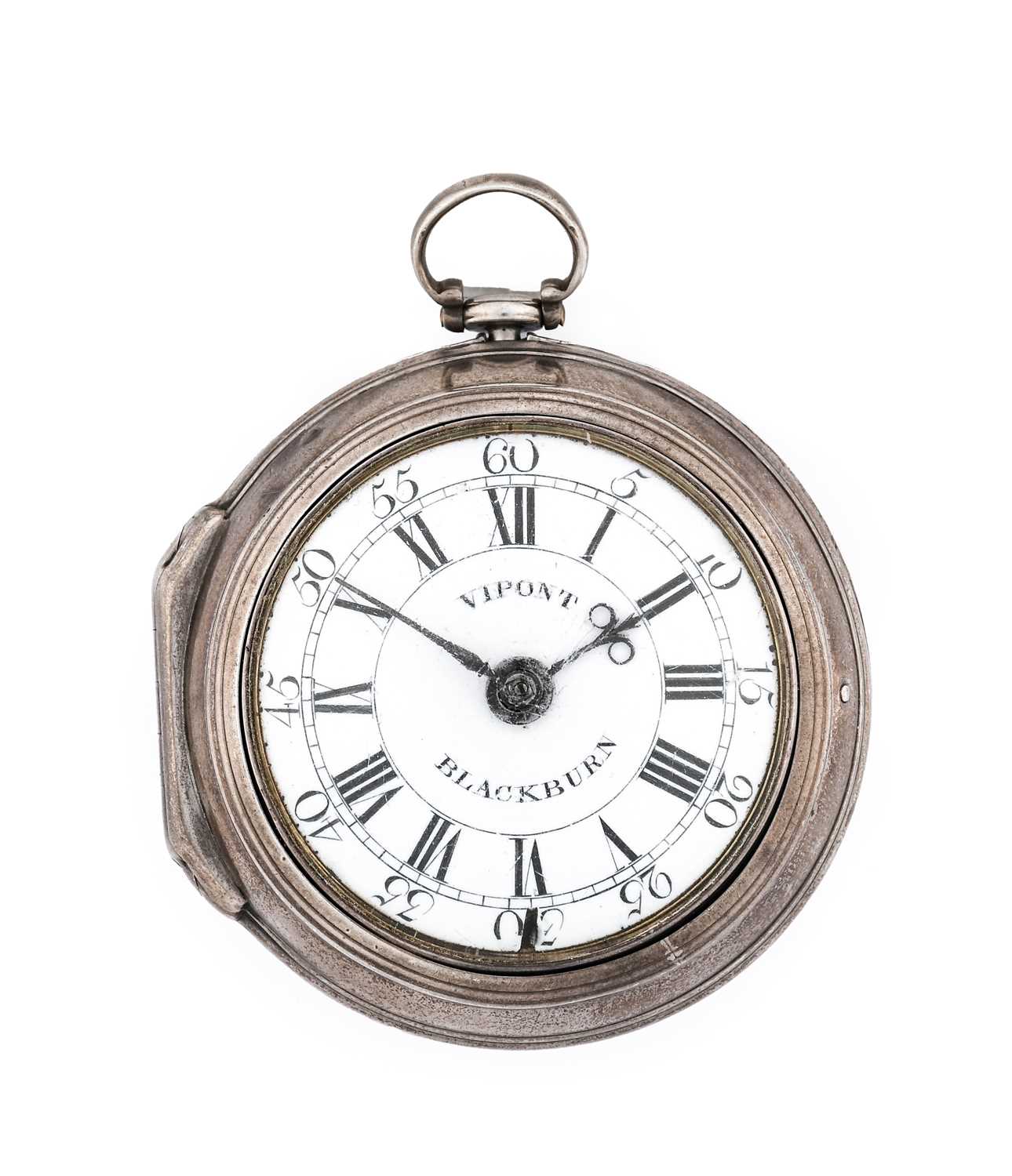 Vipont: A Silver Pair Cased Verge Pocket Watch, signed Vipont, Blackburn, 1763, single chain fusee