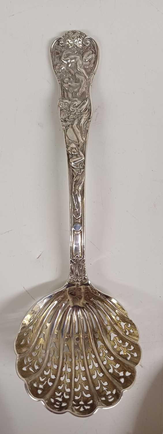 A Cased Set of Six Victorian Parcel-Gilt Silver Berry-Spoons and a Sifting Spoon, by Henry John Lia - Image 10 of 10