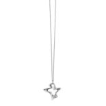 A Pendant on Chain, designed by Henning Koppel for Georg Jensen the white plain polished openwork