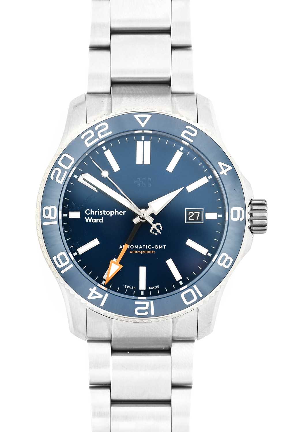 Christopher Ward: A Stainless Steel Automatic Calendar Centre Seconds Wristwatch, signed Christopher