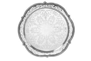 A Victorian Silver Salver, by Henry Harrison, Sheffield, 1866