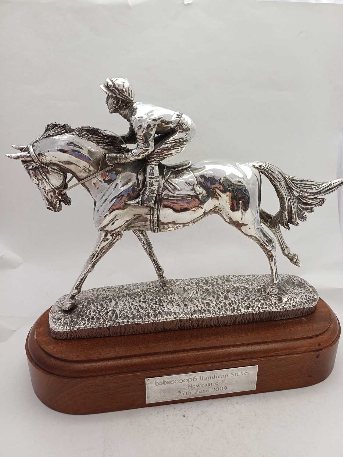 An Elizabeth II Silver Horse and Jockey Model, by Camelot Silverware, Sheffield, 2009, Modelled by - Image 4 of 7