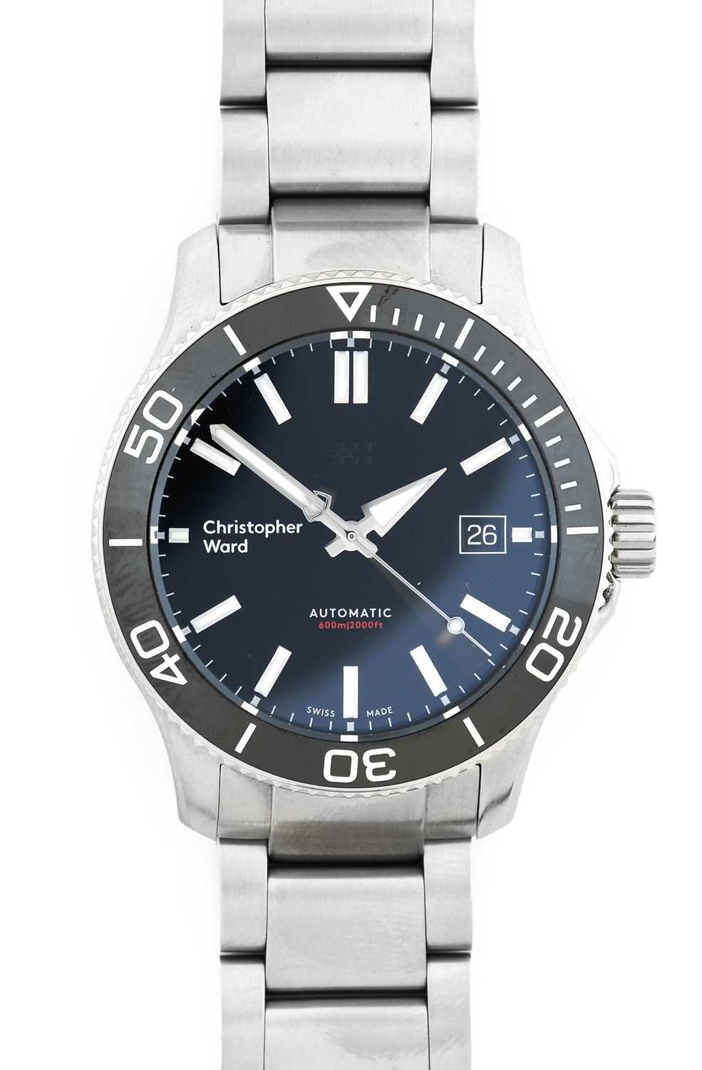 Christopher Ward: A Stainless Steel Automatic Calendar Centre Seconds Wristwatch, signed Christopher - Image 3 of 3