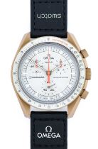 Omega X Swatch: A Bioceramic Chronograph Wristwatch, signed Omega X Swatch, model: Speedmaster