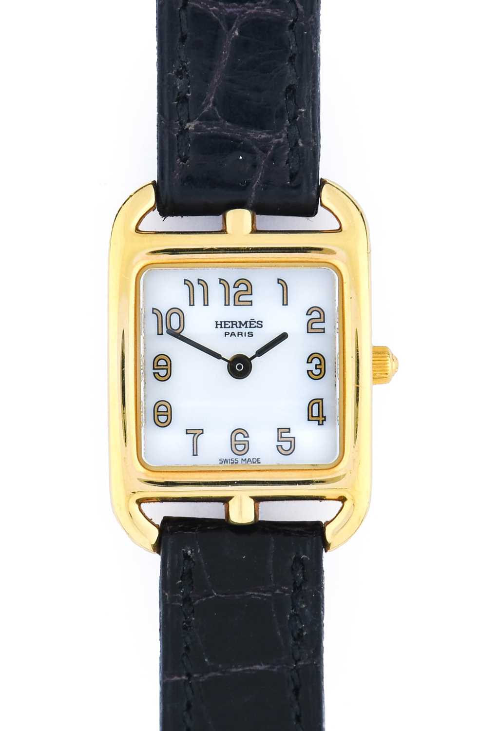 Hermes: A Lady's 18 Carat Gold Wristwatch, signed Hermes, Paris, model: Cape Cod, ref: CC1.185,