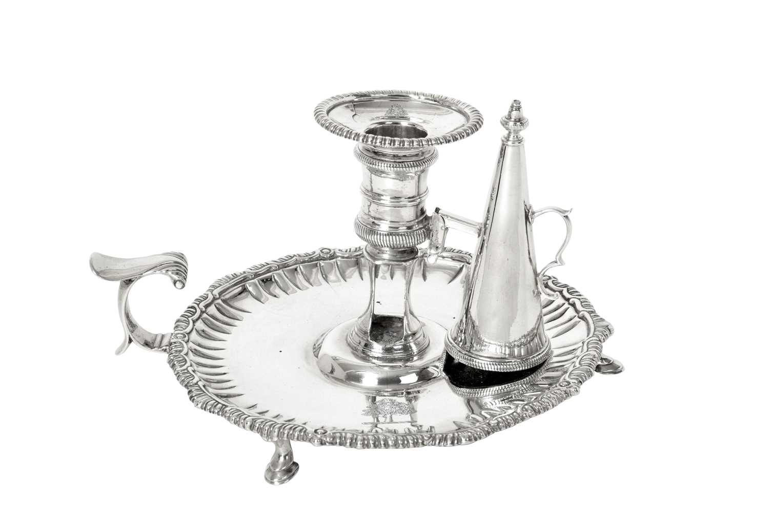 A George III Silver Chamber-Candlestick, by William Cafe, London, 1764