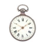 Hill: A Rare Silver Eight Day Duration Verge Pocket Watch with Calendar Display, signed Jno Hill,