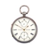 Robinson: A Silver Eight Day Power Reserve Open Faced Lever Pocket Watch, signed John Robinson, 15