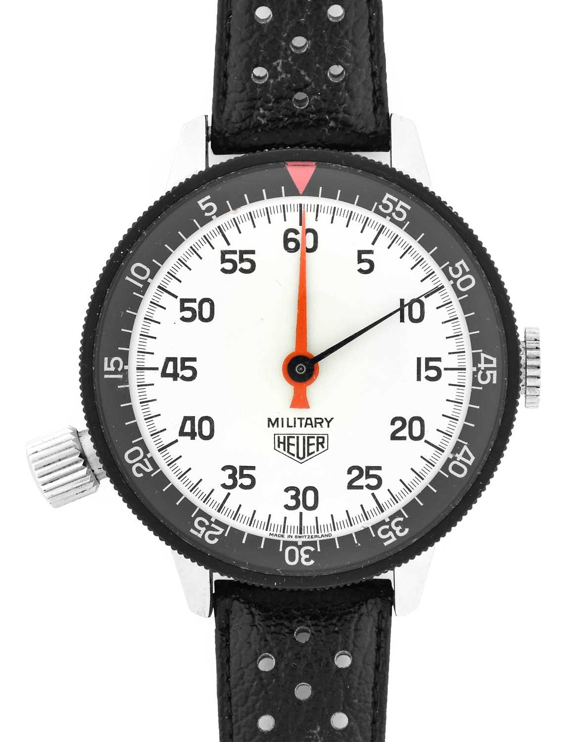 Heuer: Two Heuer Wrist Stopwatches, the first: signed Heuer, model: Game Master "Military", ref: - Image 3 of 5