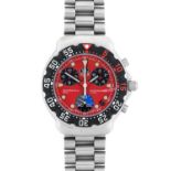 Tag Heuer: A Stainless Steel Calendar Chronograph Wristwatch, signed Tag Heuer, model: Formula 1