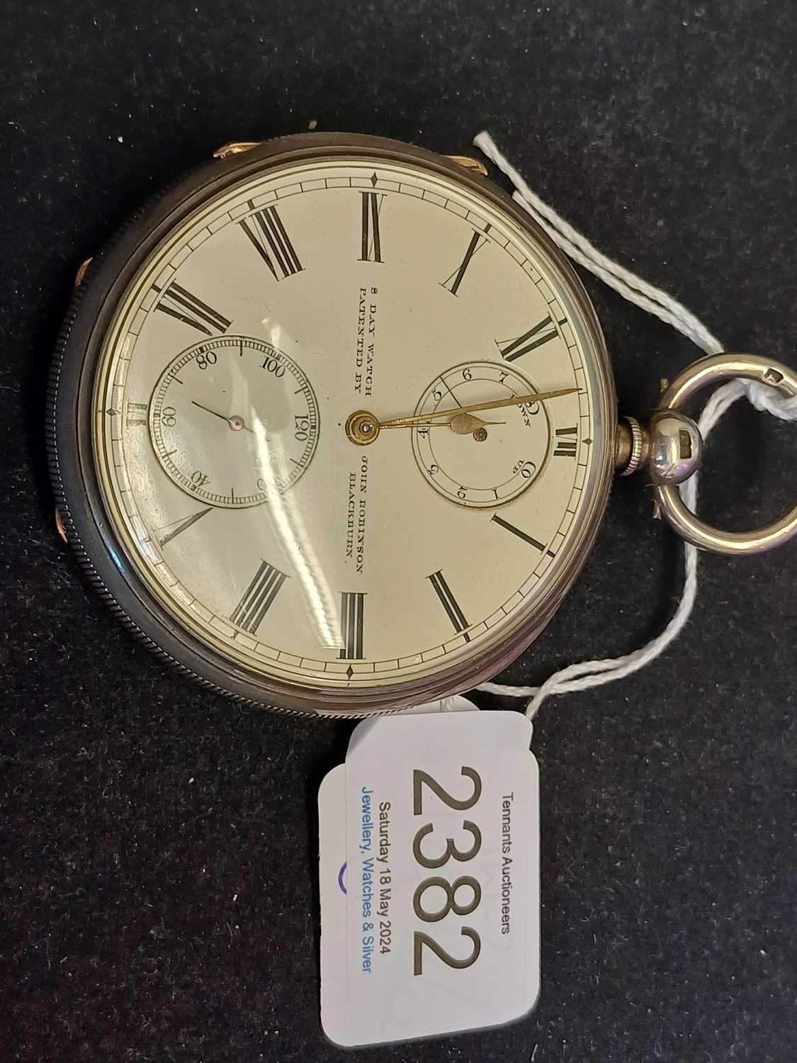 Robinson: A Silver Eight Day Power Reserve Open Faced Lever Pocket Watch, signed John Robinson, 15 - Image 5 of 8