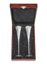 A Cased Pair of Elizabeth II Silver Champagne-Flutes, by Carrs of Sheffield Ltd., Sheffield, 2000,