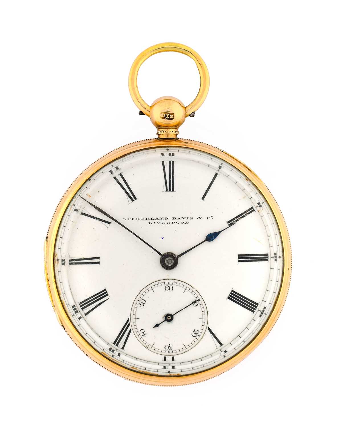 Litherland Davis & Co: An 18 Carat Gold Open Faced Pocket Watch, signed Litherland Davis & Co,