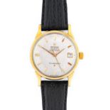 Omega: A Steel and Gold Capped Automatic Calendar Centre Seconds Wristwatch, signed Omega,