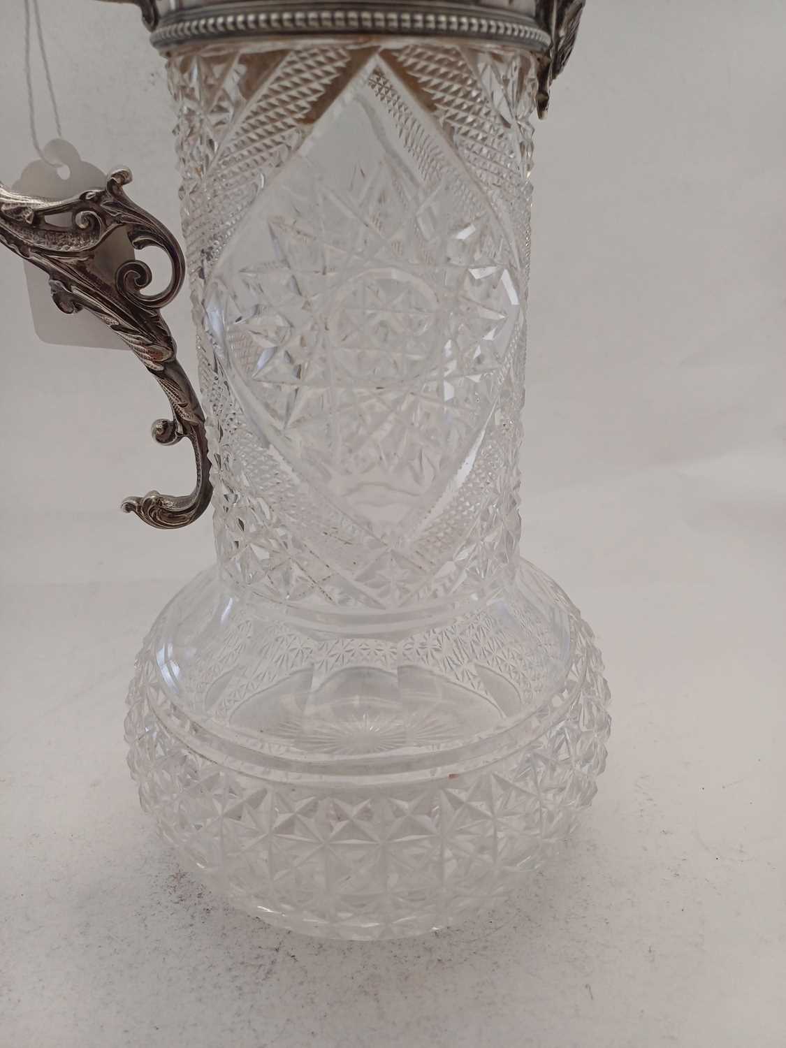An Edward VII Silver-Mounted Cut-Glass Claret-Jug, The Silver Mounts by Atkin Brothers, Sheffield, - Image 7 of 8