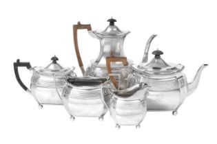 A Five-Piece Victorian Silver Tea and Coffee-Service, by William Gibson and John Lawrence Langman,