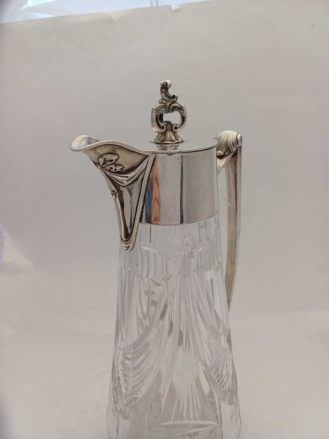 A George V Silver-Mounted Cut-Glass Claret-Jug, The Silver Mounts by Joseph Rodgers and Sons, Sheff - Image 8 of 8