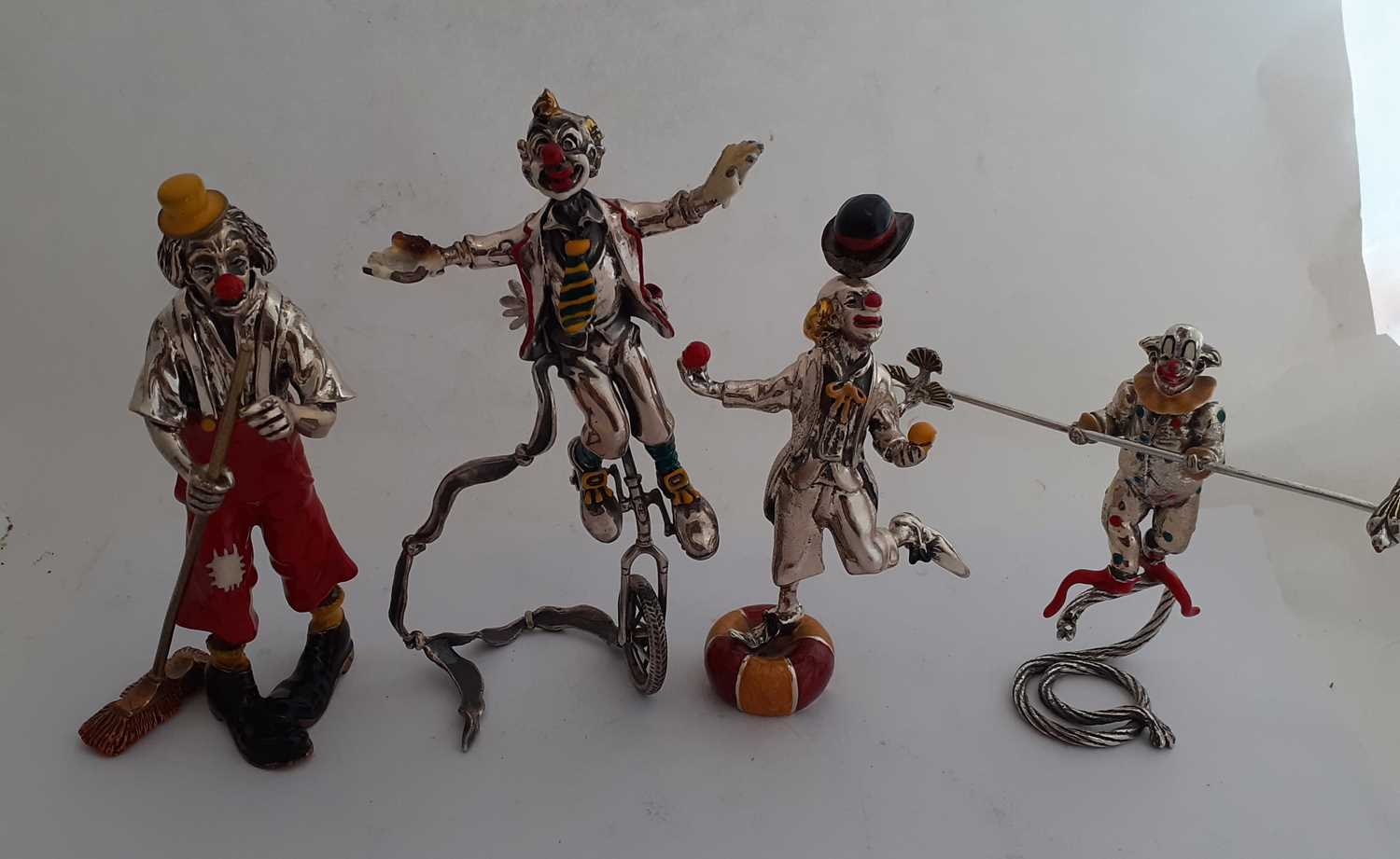 A Collection of Ten Italian Silver and Enamel Clown Figures, Eight by Sorini and Two Attributed to - Image 4 of 16