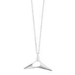 A Silver Pendant on Chain, designed by Henning Koppel for Georg Jensen modelled as a stylised