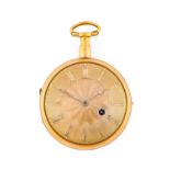 Perigal: An 18 Carat Gold Consular Cased Cylinder Pocket Watch, signed Fras Perigal, Watchmaker to