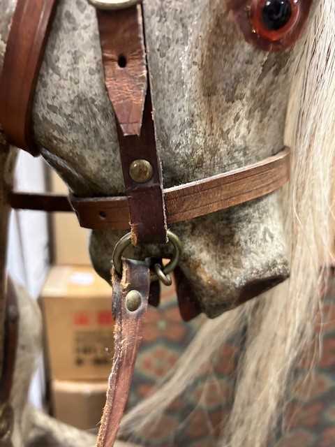 Early 20th Century Lines of London Sportiboy Dapple Grey Rocking Horse with horse hair mane and - Image 3 of 7