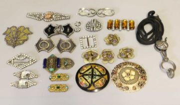Assorted Late 19th/Early 20th Century Decorative Buckles and Other Items comprising ten pairs or